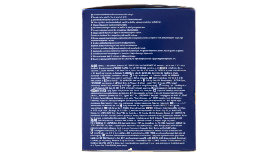 Tena Men Active Fit Absorbent Protector Level 2 10 Pz