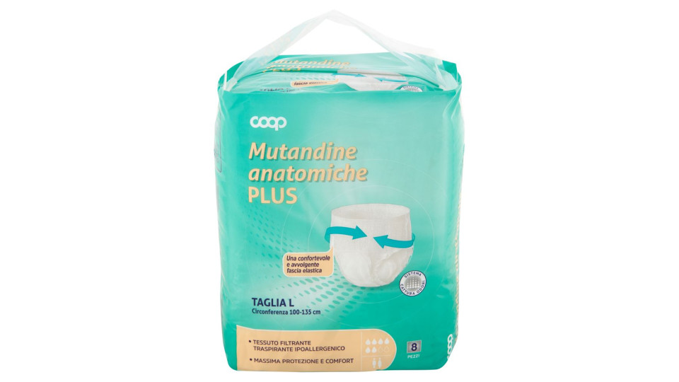 Mutandine Anatomiche Plus Taglia L Circonferenza 100-135 Cm 8 Pz