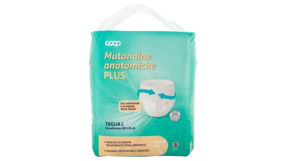 Mutandine Anatomiche Plus Taglia L Circonferenza 100-135 Cm 8 Pz