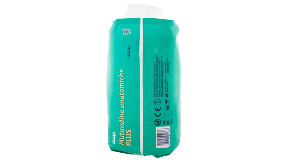 Mutandine Anatomiche Plus Taglia L Circonferenza 100-135 Cm 8 Pz