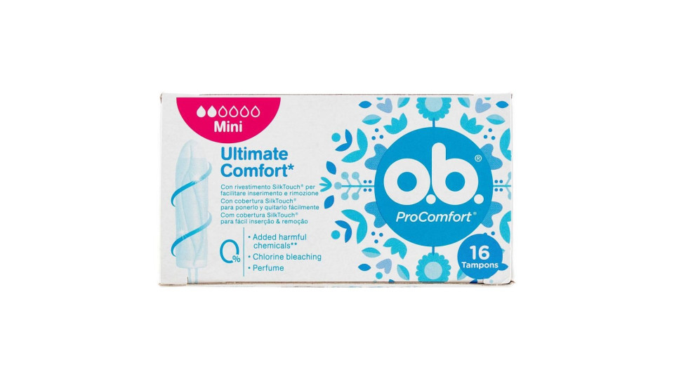 O.b. Procomfort Ultimate Comfort* Mini Tampons 16 Pz