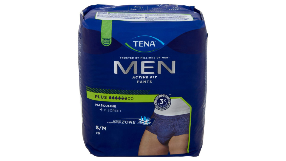 Tena Men Active Fit Pants Plus S/m 9 Pz