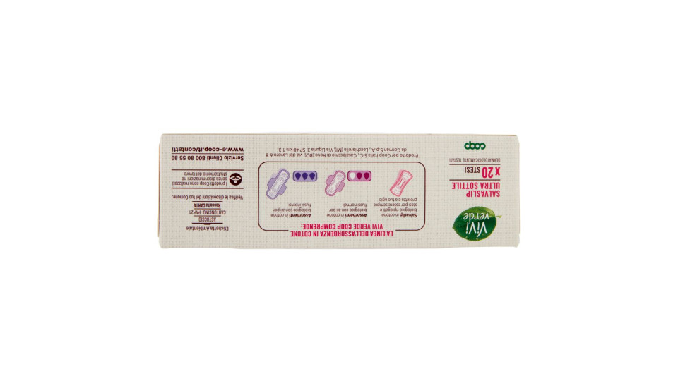 Salvaslip Ultra Sottile In Cotone Biologico Stesi 20 Pz