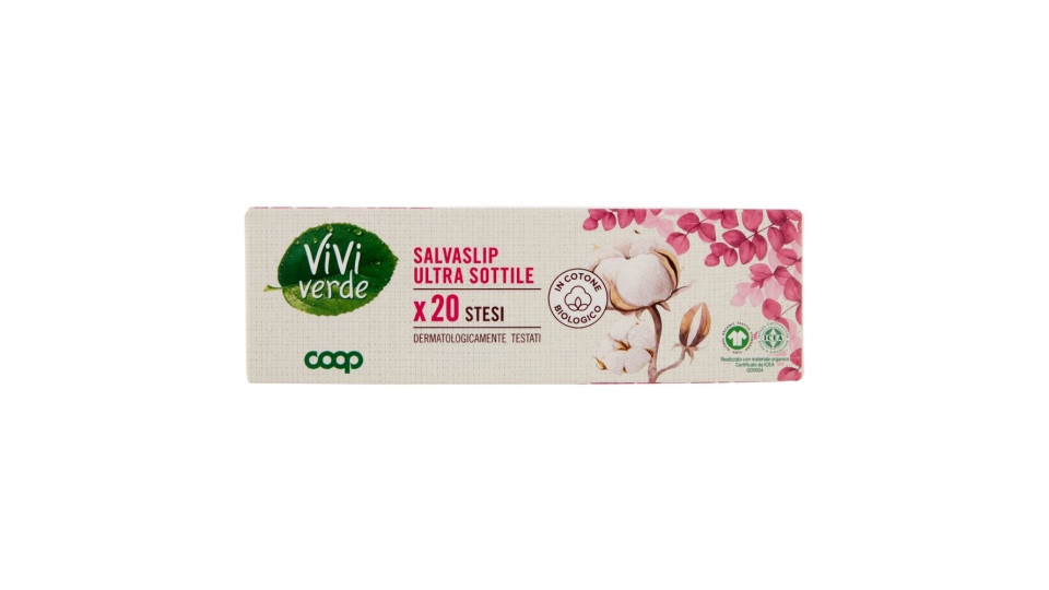 Salvaslip Ultra Sottile In Cotone Biologico Stesi 20 Pz