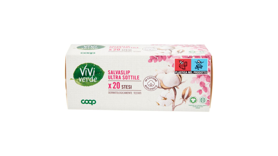 Salvaslip Ultra Sottile In Cotone Biologico Stesi 20 Pz