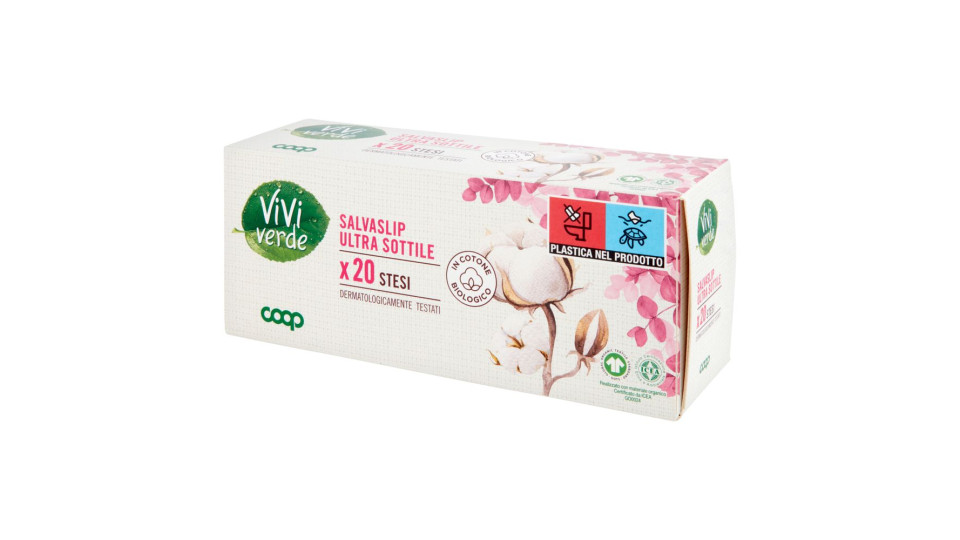 Salvaslip Ultra Sottile In Cotone Biologico Stesi 20 Pz