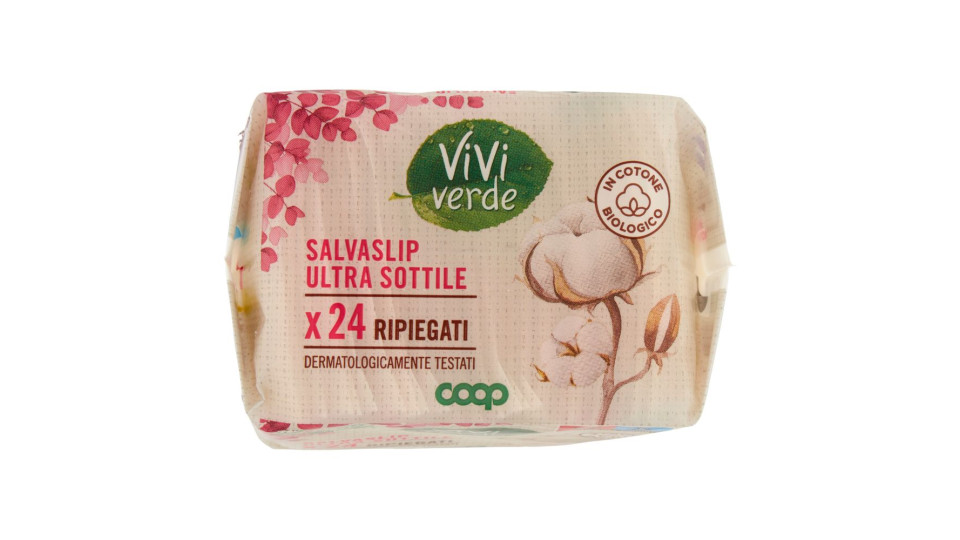 Salvaslip Ultra Sottile In Cotone Biologico Ripiegati 24 Pz