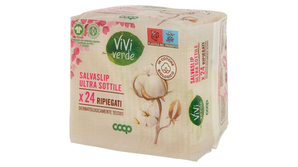 Salvaslip Ultra Sottile In Cotone Biologico Ripiegati 24 Pz