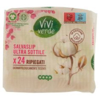 Salvaslip Ultra Sottile In Cotone Biologico Ripiegati 24 Pz