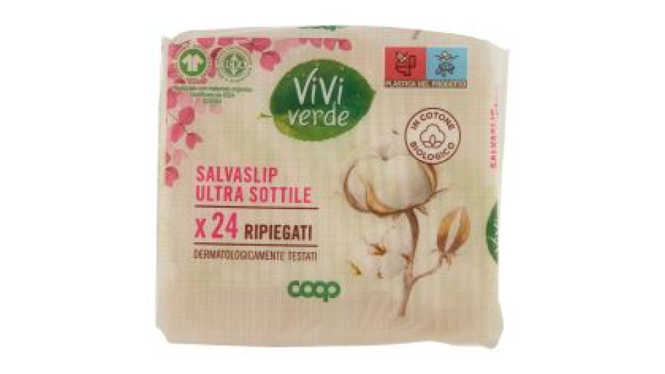 Salvaslip Ultra Sottile In Cotone Biologico Ripiegati 24 Pz