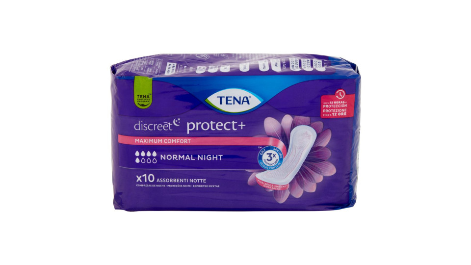 Tena Discreet Protect+ Normal Night Assorbenti Notte 10 Pz