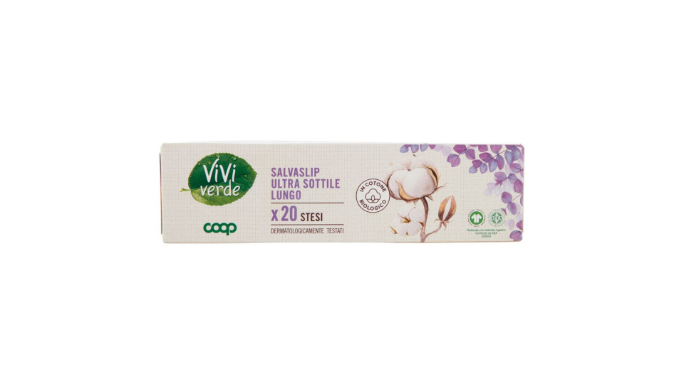 Salvaslip Ultra Sottile Lungo In Cotone Biologico Stesi 20 Pz