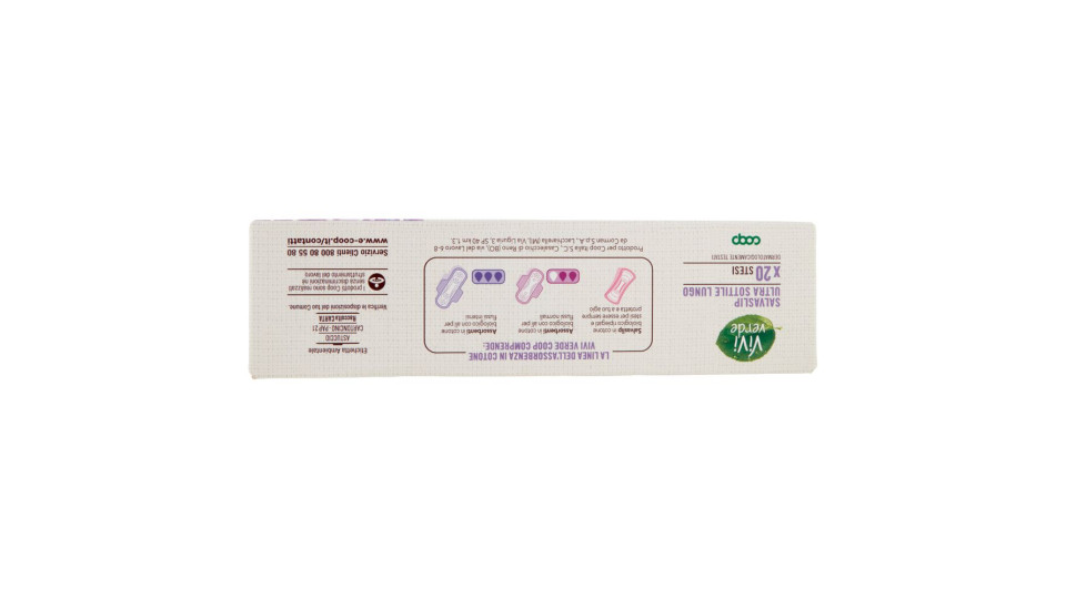 Salvaslip Ultra Sottile Lungo In Cotone Biologico Stesi 20 Pz