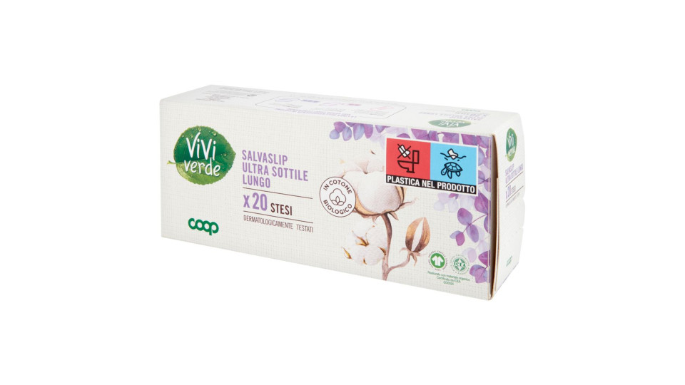Salvaslip Ultra Sottile Lungo In Cotone Biologico Stesi 20 Pz