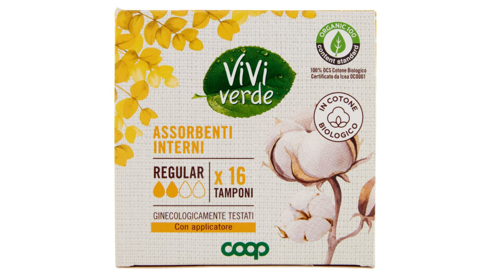 Assorbenti Interni In Cotone Biologico Regular Tamponi 16 Pz