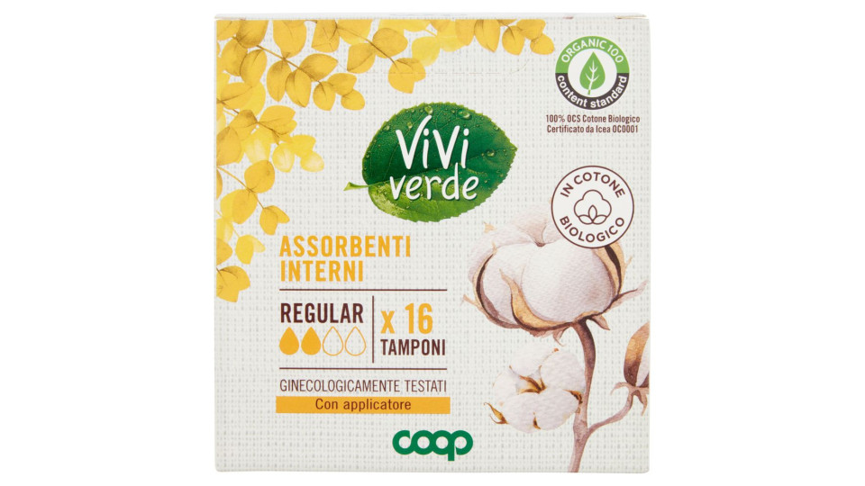 Assorbenti Interni In Cotone Biologico Regular Tamponi 16 Pz