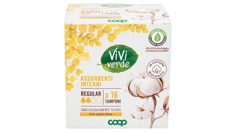 Assorbenti Interni In Cotone Biologico Regular Tamponi 16 Pz
