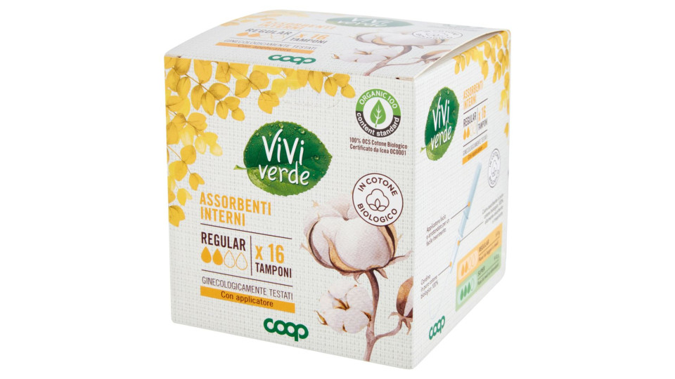 Assorbenti Interni In Cotone Biologico Regular Tamponi 16 Pz