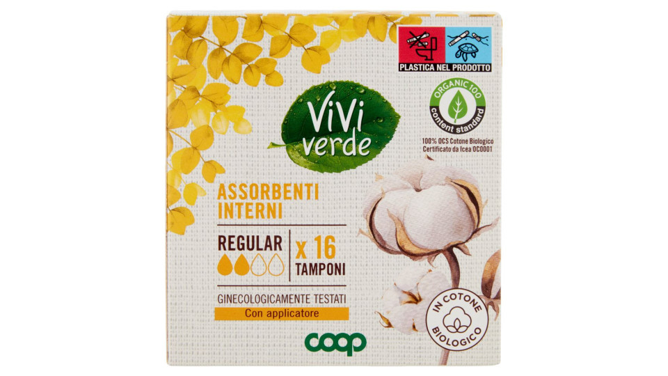 Assorbenti Interni In Cotone Biologico Regular Tamponi 16 Pz