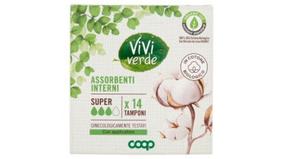 Assorbenti Interni In Cotone Biologico Super Tamponi 14 Pz