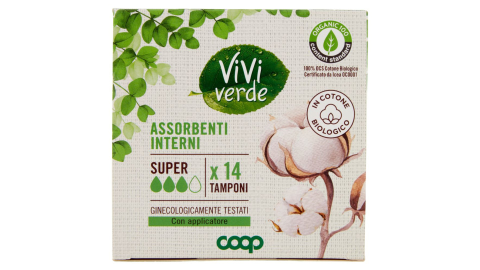 Assorbenti Interni In Cotone Biologico Super Tamponi 14 Pz