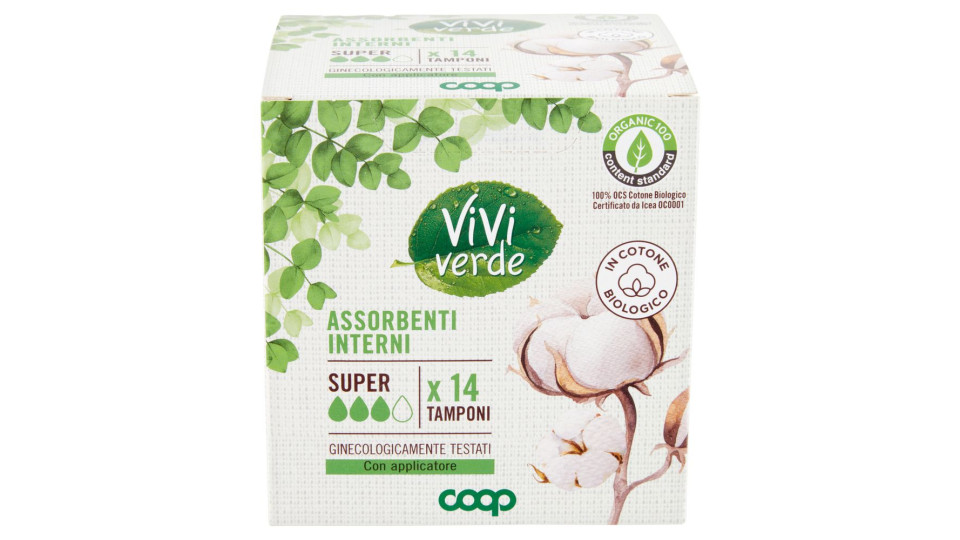 Assorbenti Interni In Cotone Biologico Super Tamponi 14 Pz