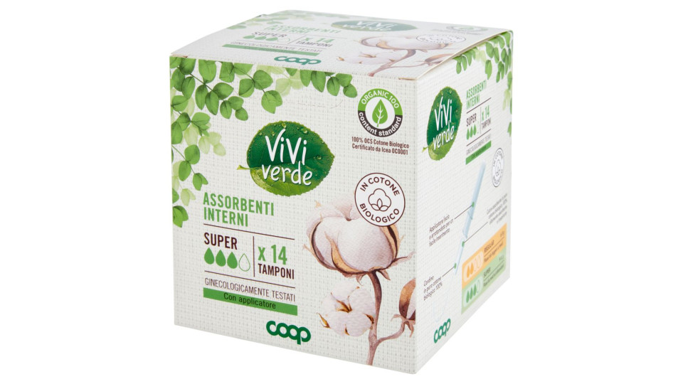 Assorbenti Interni In Cotone Biologico Super Tamponi 14 Pz