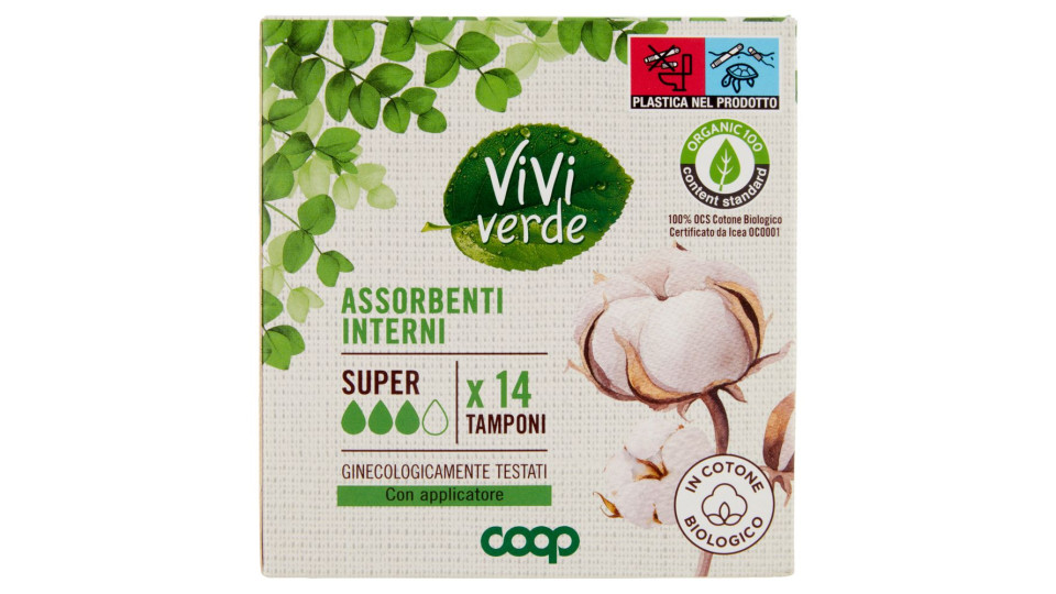 Assorbenti Interni In Cotone Biologico Super Tamponi 14 Pz