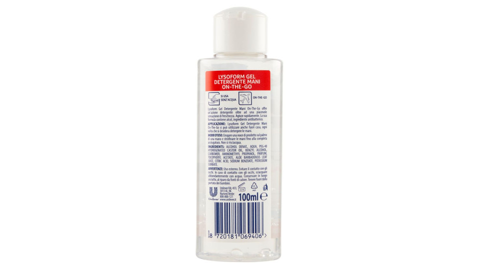 Lysoform On The Go Gel Detergente Mani Igienizzante 100 Ml