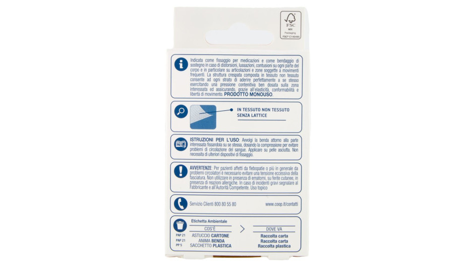 Benda Elastica Autoaderente In Tessuto Non Tessuto 2,5 M X 6 Cm 1 Pz