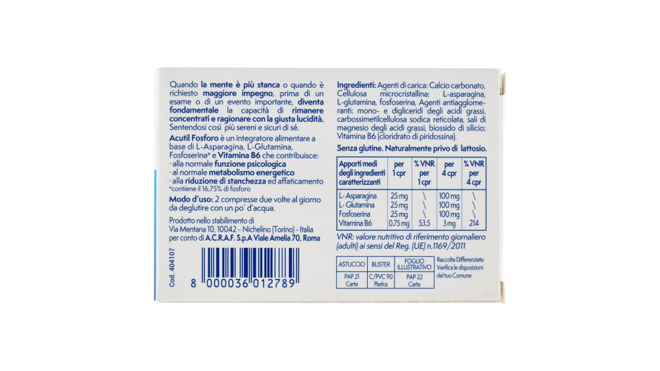 Acutil Fosforo Advance Compresse 50 X 250 Mg