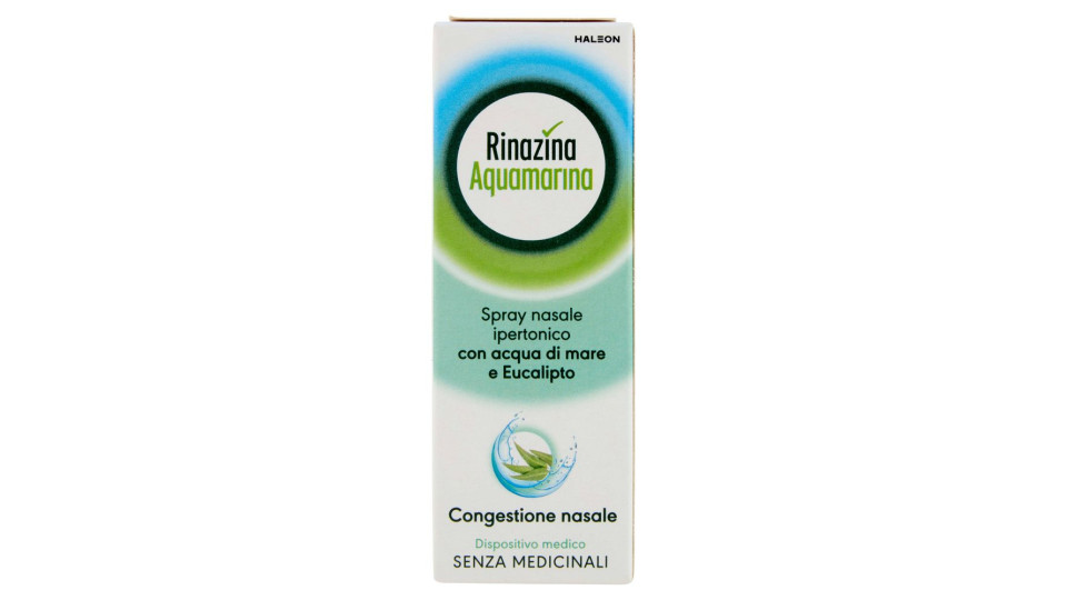 Rinazina Aquamarina Spray Nasale Decongestionale Ipertonico Sollievo Naso Chiuso E Raffreddore 20ml