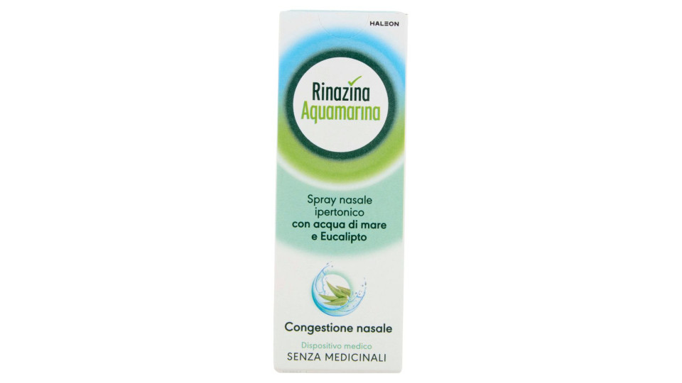 Rinazina Aquamarina Spray Nasale Decongestionale Ipertonico Sollievo Naso Chiuso E Raffreddore 20ml