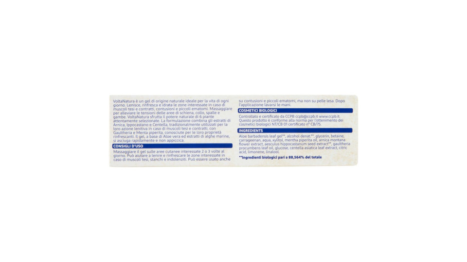 Voltanatura Gel Arnica Doppio Effetto Lenitivo E Rinfrescante Con 6 Piante 50ml
