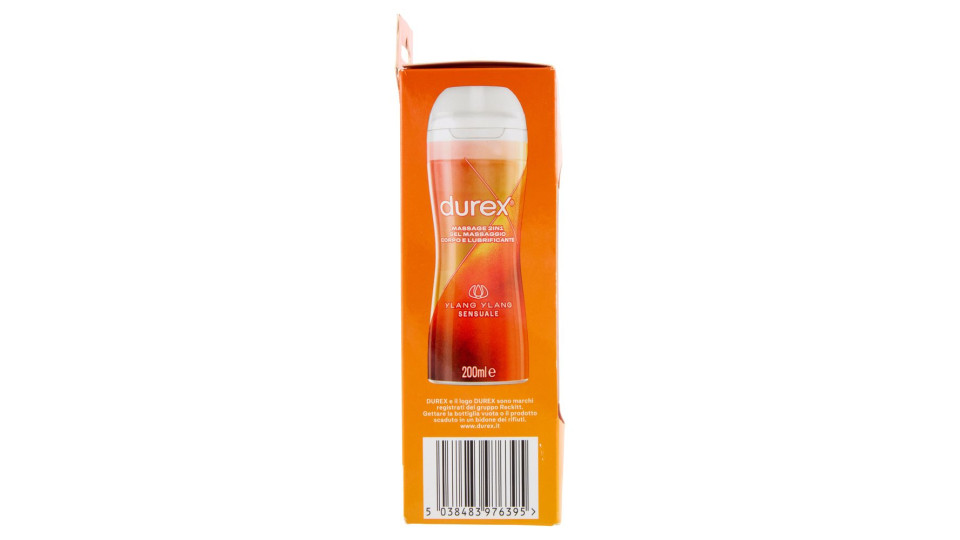 Durex Massage 2 In 1, Gel Lubrificante Intimo A Base Acqua E Gel Per Massaggi, Con Ylang Ylang, 200