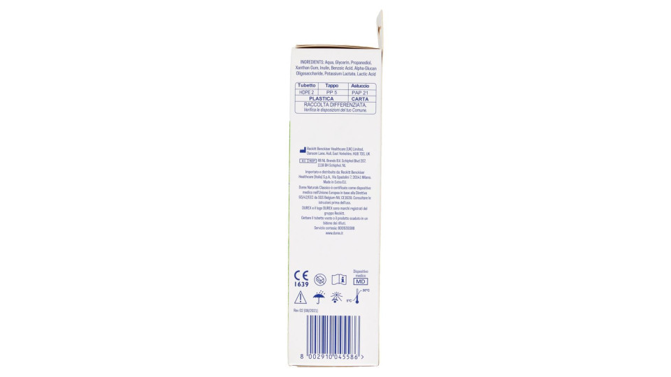 Durex Naturals Pure Gel Lubrificante Intimo, 100% Ingredienti Di Origine Naturale,100ml
