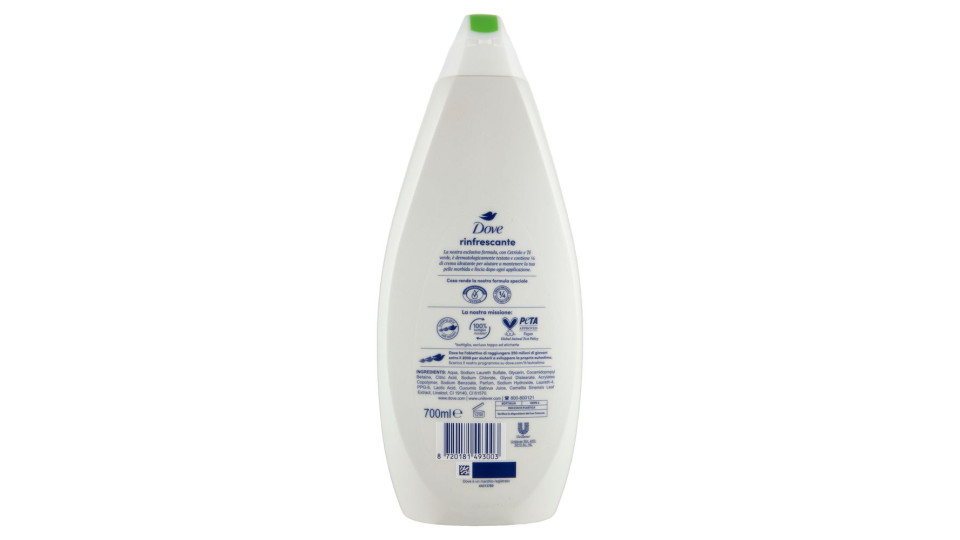 Dove Bagnodoccia Rinfrescante Con Cetriolo E Tè Verde 700 Ml