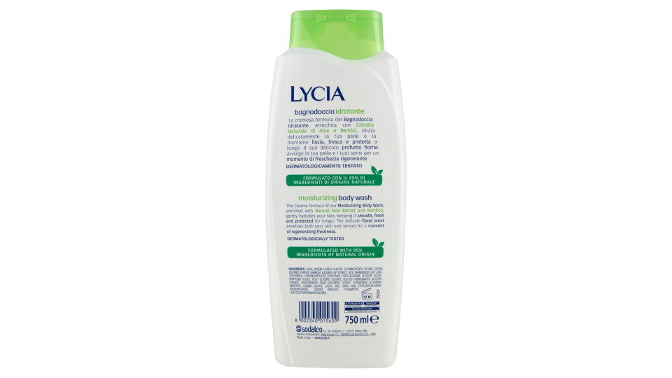 Lycia Bagnodoccia Idratante Aloe Vera E Bambù 750 Ml