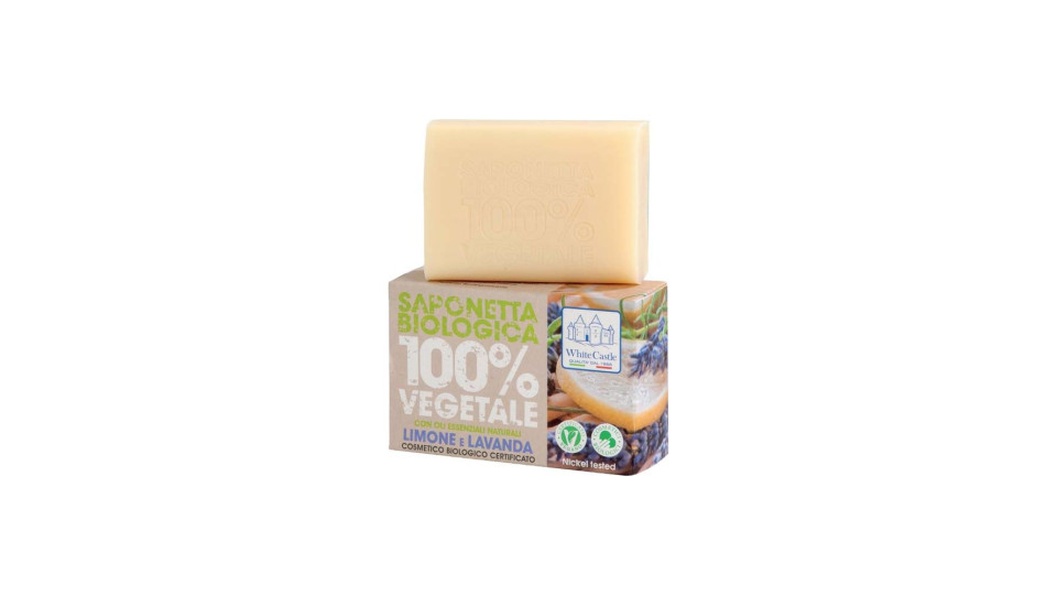 Saponetta Biologica 100% Vegetale Con Oli Essenziali Naturali Limone E Lavanda White Castle 125 G