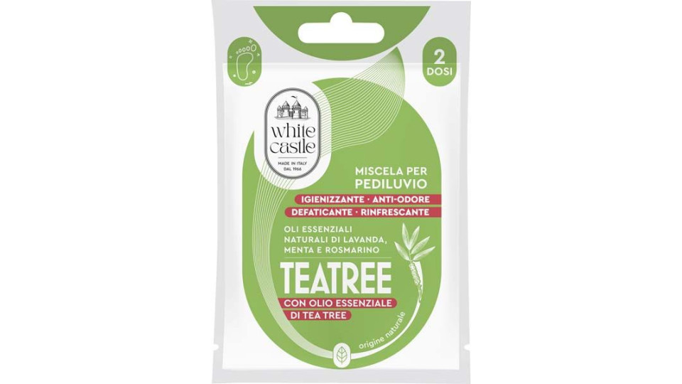 Miscela Per Pediluvio Con Tea Tree Ed Oli Essenziali White Castle 80 G