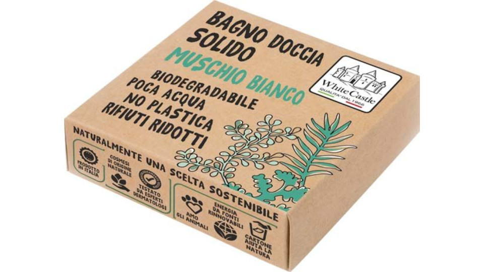 Bagno Doccia Solido Muschio Bianco White Castle 80 G