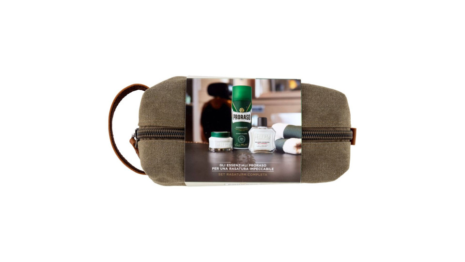 Proraso Set Rasatura Completa Crema Pre Barba 100ml, Schiuma Da Barba 400ml, Balsamo Dopobarba 100ml