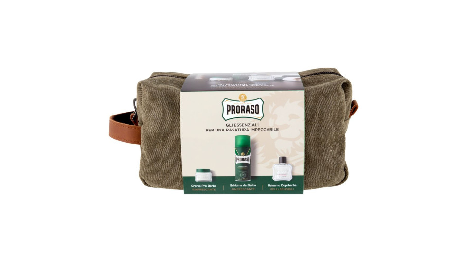 Proraso Set Rasatura Completa Crema Pre Barba 100ml, Schiuma Da Barba 400ml, Balsamo Dopobarba 100ml