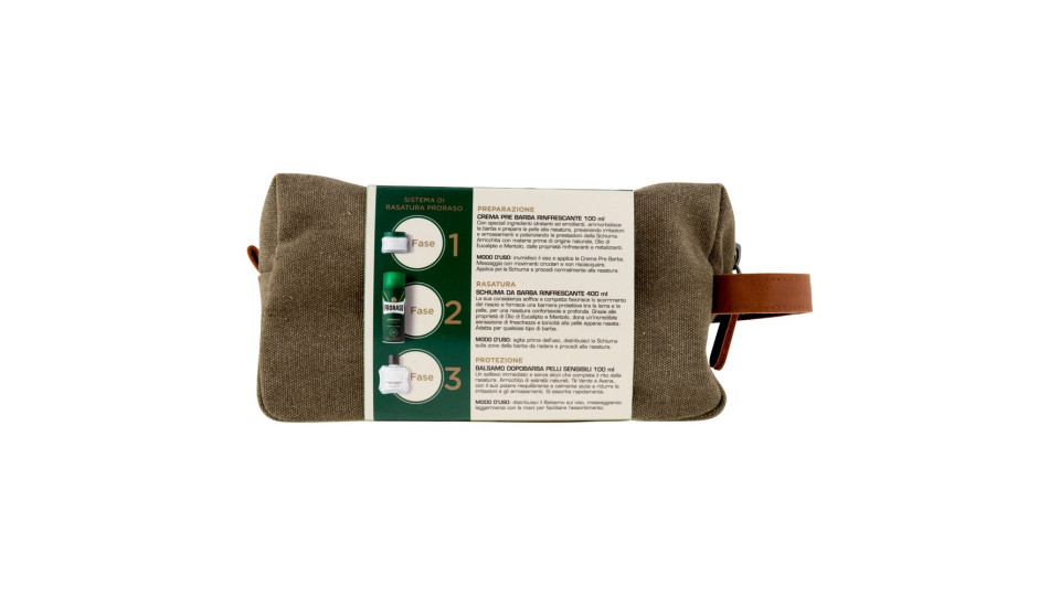 Proraso Set Rasatura Completa Crema Pre Barba 100ml, Schiuma Da Barba 400ml, Balsamo Dopobarba 100ml
