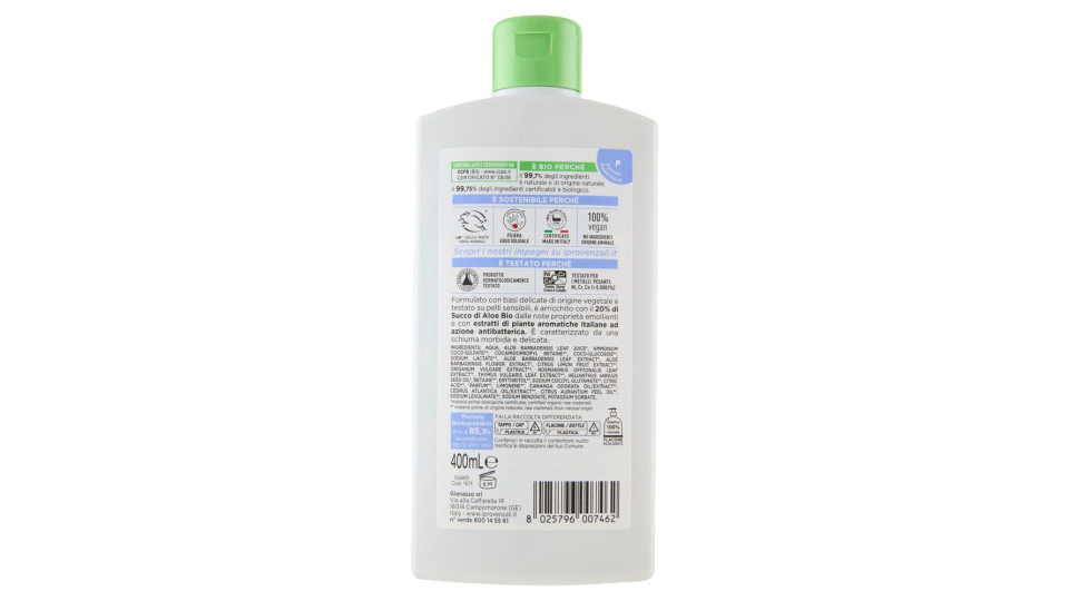 I Provenzali Bio Bagnodoccia Biologico Aloe Delicato 400 Ml