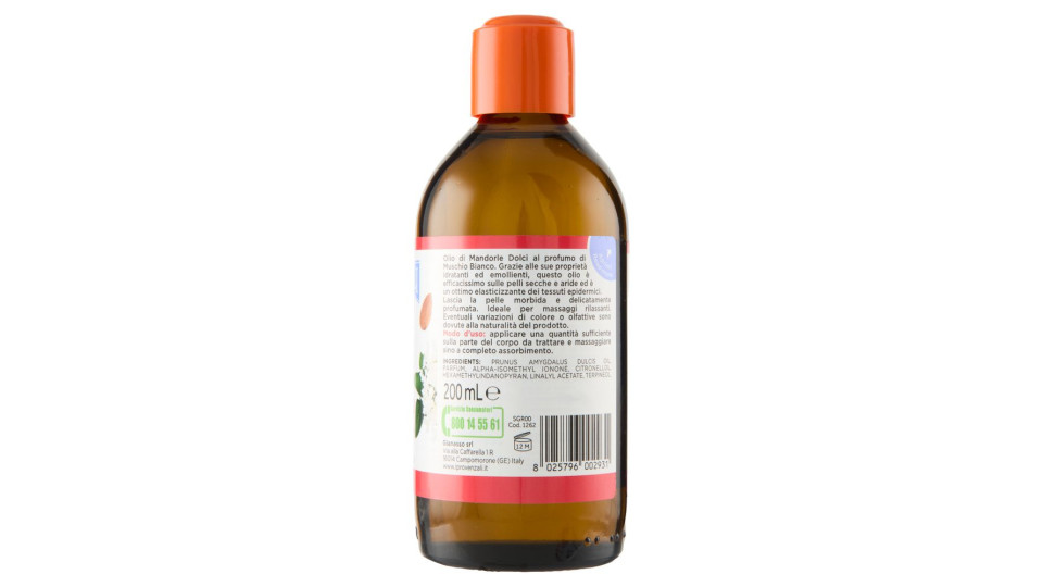 I Provenzali Olio Di Mandorle Dolci Al Profumo Di Muschio Bianco 200 Ml