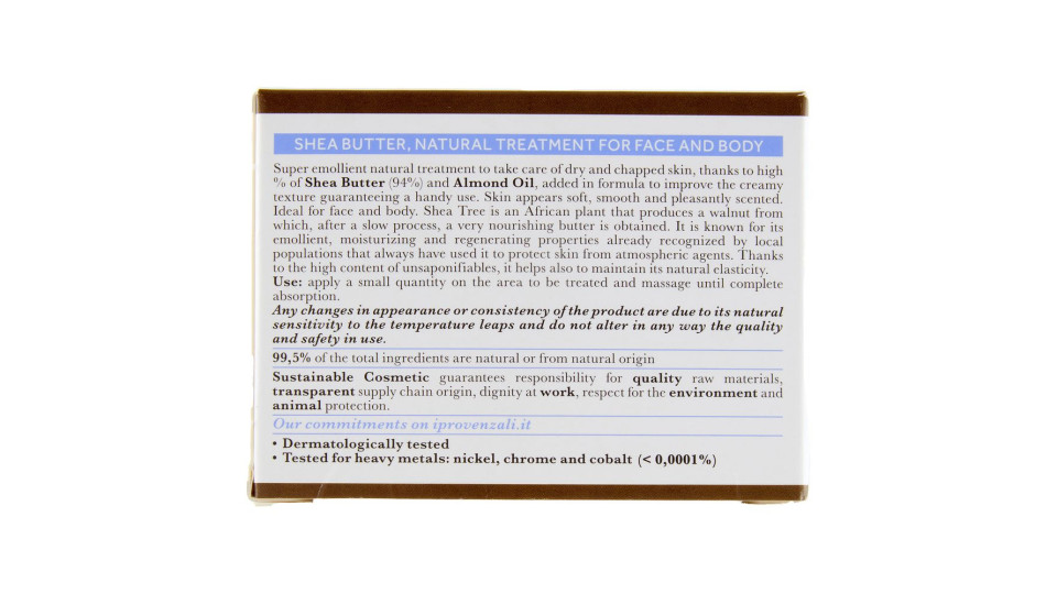 I Provenzali Burro Di Karité Trattamento Naturale Per Viso E Corpo Pelli Secche E Screpolate 100 Ml