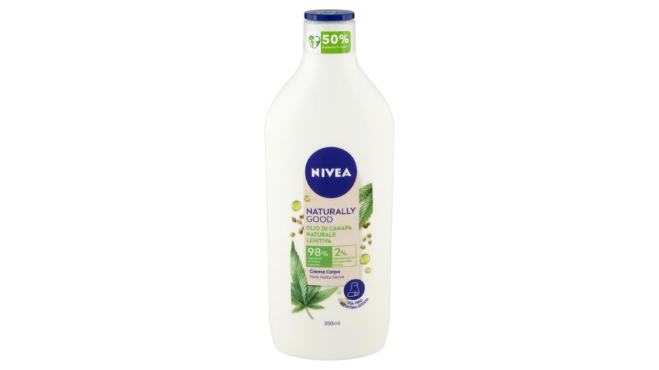 Nivea Naturally Good Crema Corpo Olio Di Canapa Naturale Lenitiva Pelle Molto Secca 350 Ml