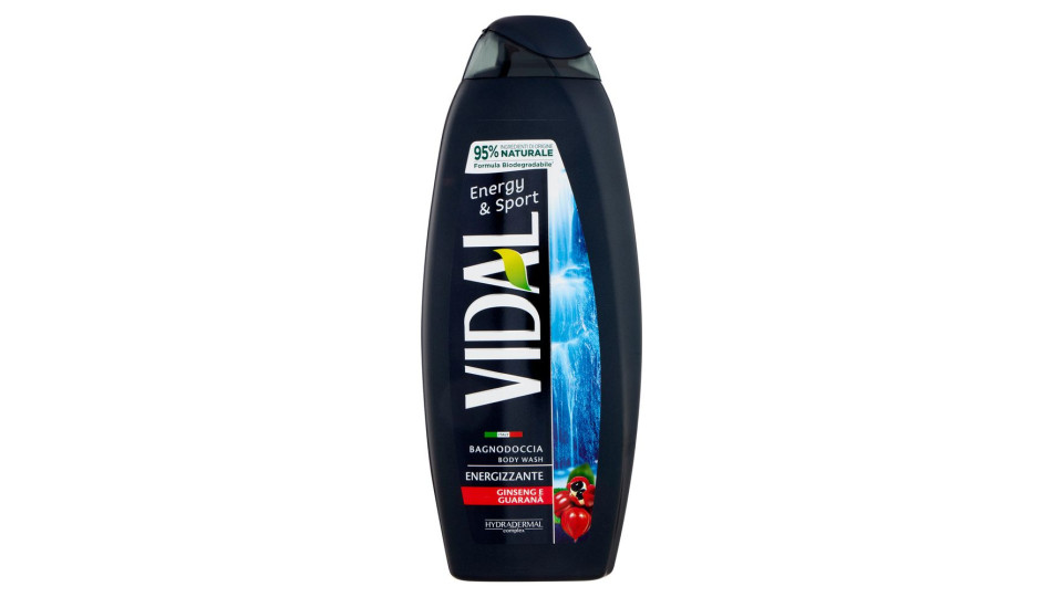 Vidal Energy & Sport Bagnodoccia Energizzante Ginseng E Guaranà 600 Ml