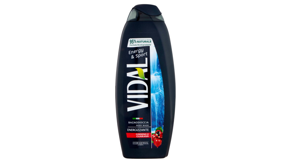 Vidal Energy & Sport Bagnodoccia Energizzante Ginseng E Guaranà 600 Ml